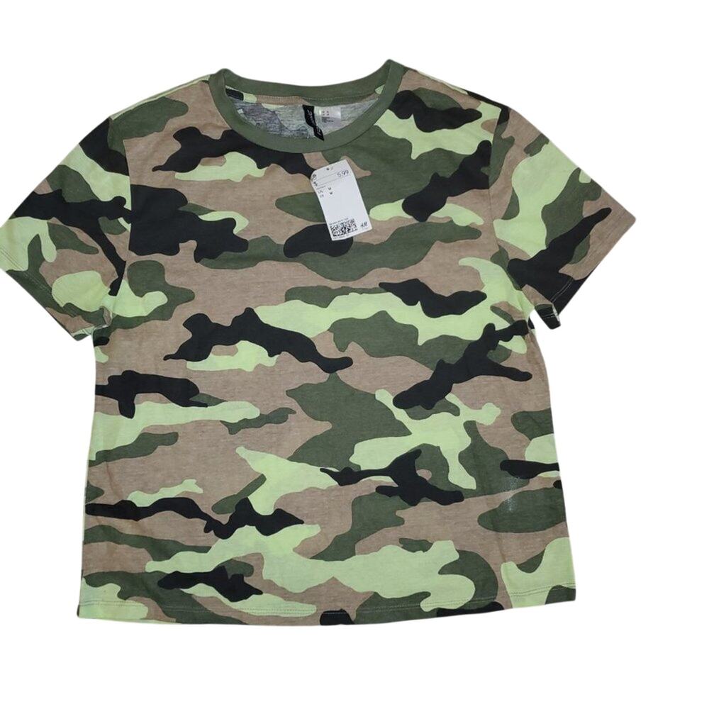 NWT H & M Camouflage Pullover Cotton T-shirt Size M